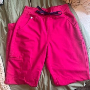 Figs high waisted Zamora jogger ultra rose color scrub pant